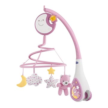 Chicco - Móbile para berço com melodia 3em1 NEXT2DREAMS 3xAA rosa
