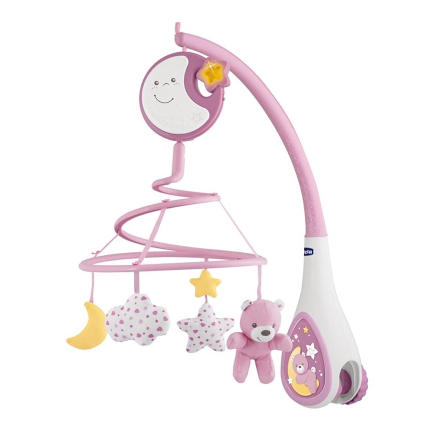 Chicco - Móbile para berço com melodia 3em1 NEXT2DREAMS 3xAA rosa