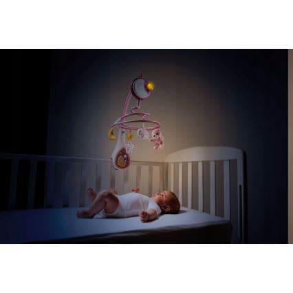 Chicco - Móbile para berço com melodia 3em1 NEXT2DREAMS 3xAA rosa