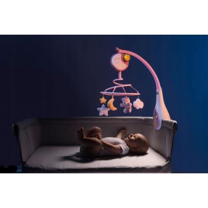 Chicco - Móbile para berço com melodia 3em1 NEXT2DREAMS 3xAA rosa