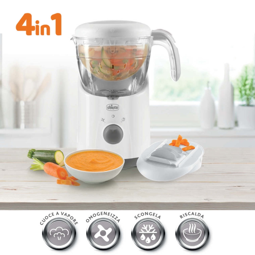 Chicco - Panela a vapor e liquidificador 4em1 EASY MEAL