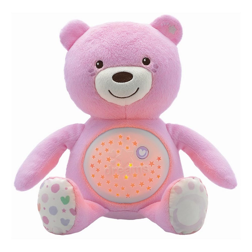 Chicco - Projetor com melodia BABY BEAR 3xAAA rosa