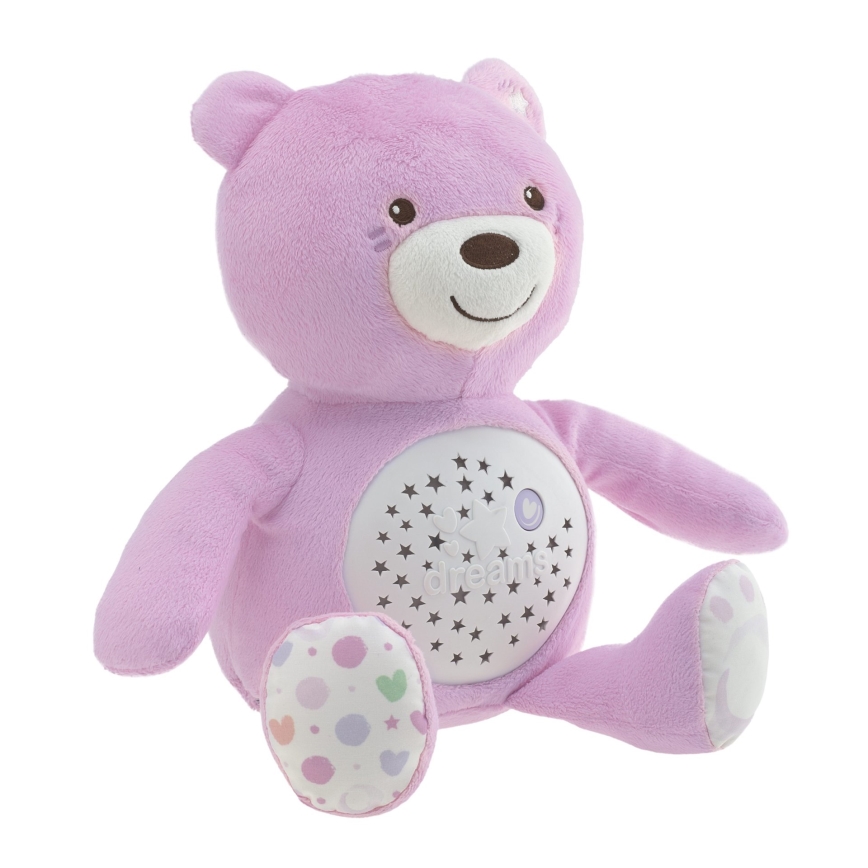 Chicco - Projetor com melodia BABY BEAR 3xAAA rosa