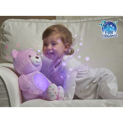Chicco - Projetor com melodia BABY BEAR 3xAAA rosa