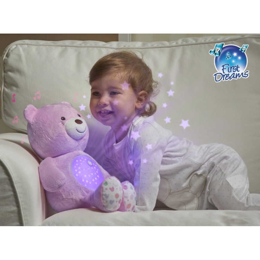 Chicco - Projetor com melodia BABY BEAR 3xAAA rosa