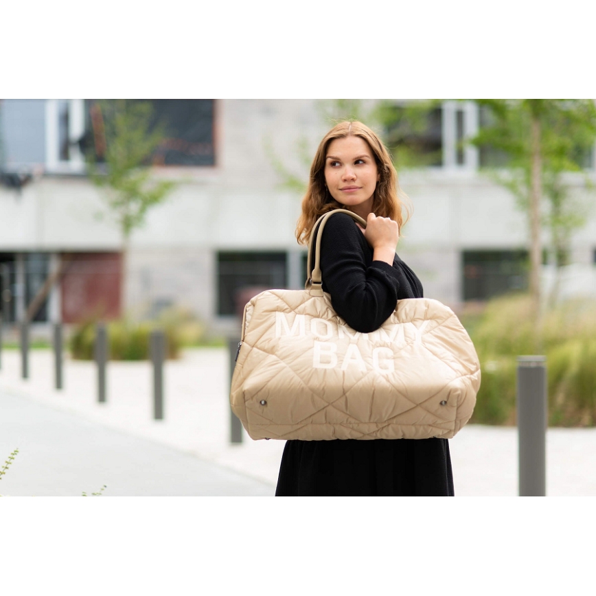 Childhome - Mala de muda da roupa MOMMY BAG PUFFERED bege