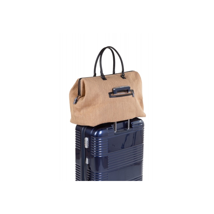 Childhome - Mala de muda da roupa MOMMY BAG RAFFIA LOOK bege