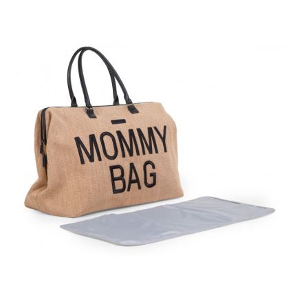Childhome - Mala de muda da roupa MOMMY BAG RAFFIA LOOK bege