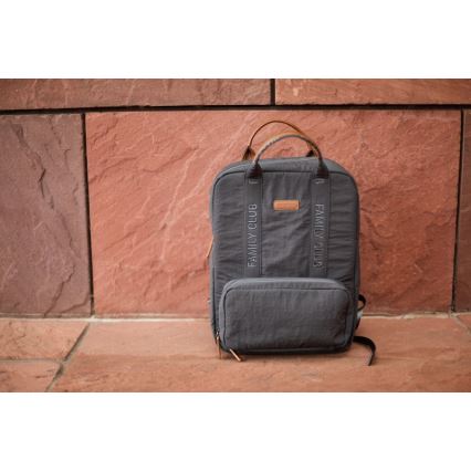 Childhome - Mochila para muda de roupa FAMILY CLUB SIGNATURE cinzento