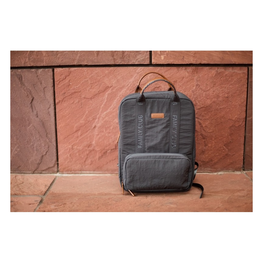 Childhome - Mochila para muda de roupa FAMILY CLUB SIGNATURE cinzento