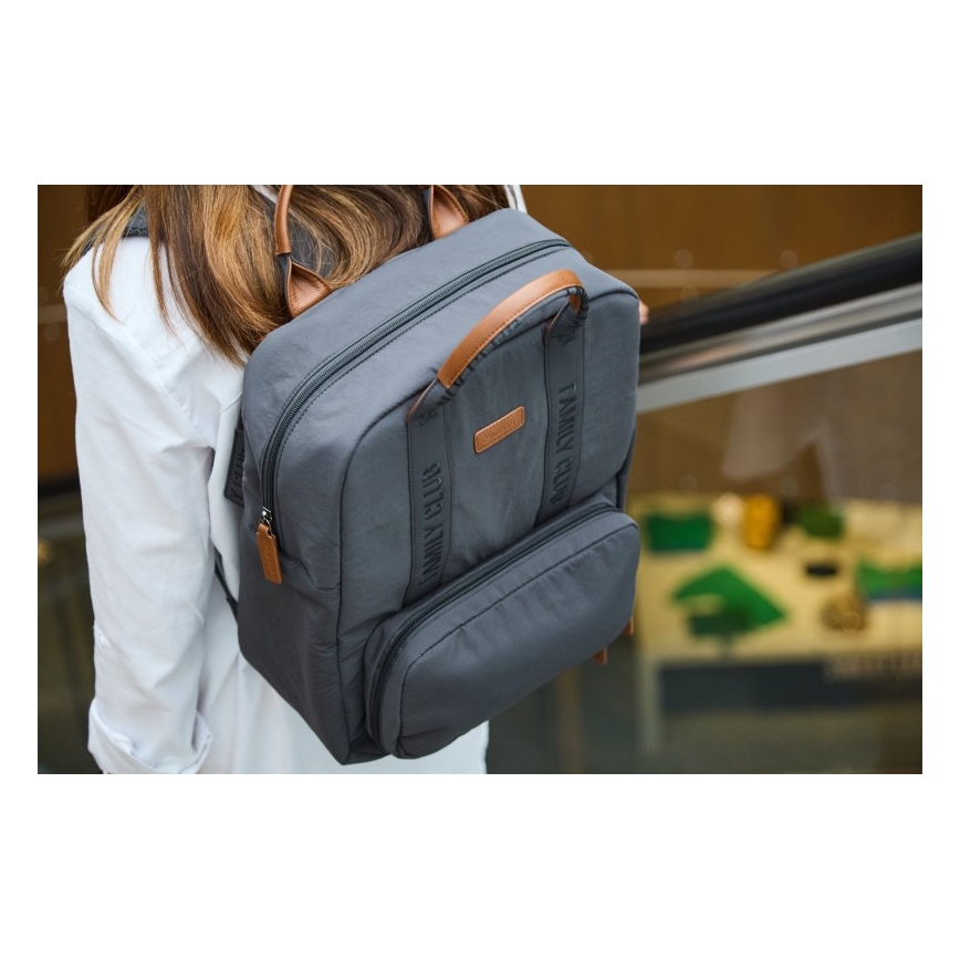 Childhome - Mochila para muda de roupa FAMILY CLUB SIGNATURE cinzento