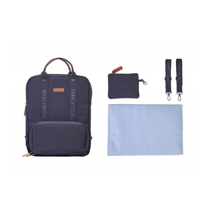 Childhome - Mochila para muda de roupa FAMILY CLUB SIGNATURE cinzento