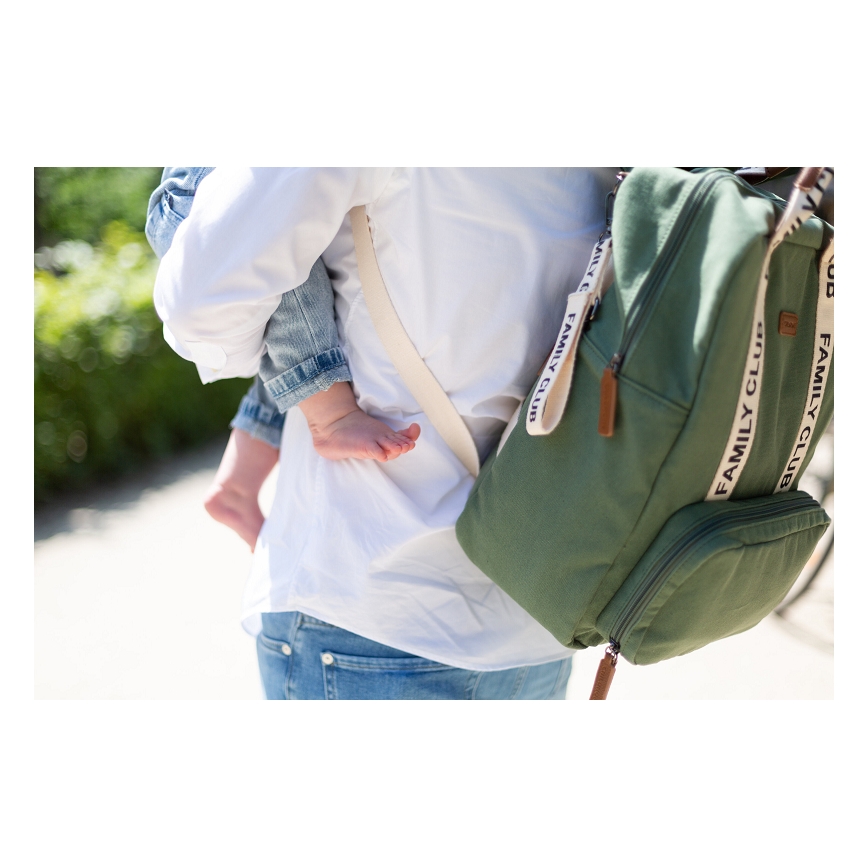 Childhome - Mochila para muda de roupa FAMILY CLUB verde