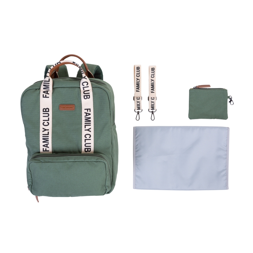 Childhome - Mochila para muda de roupa FAMILY CLUB verde