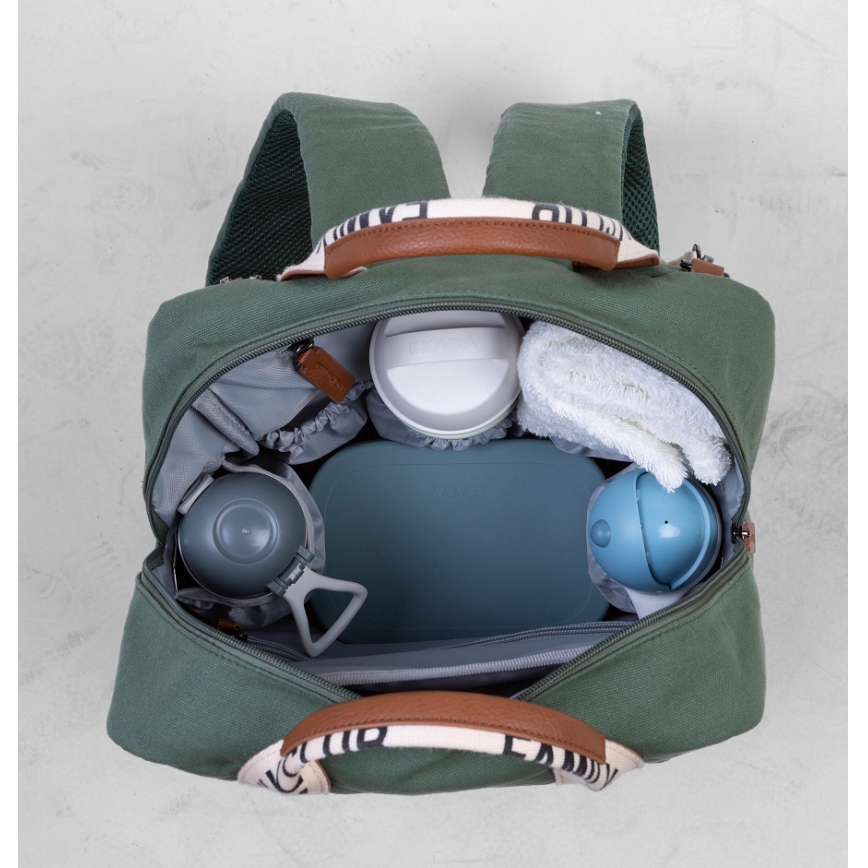 Childhome - Mochila para muda de roupa FAMILY CLUB verde