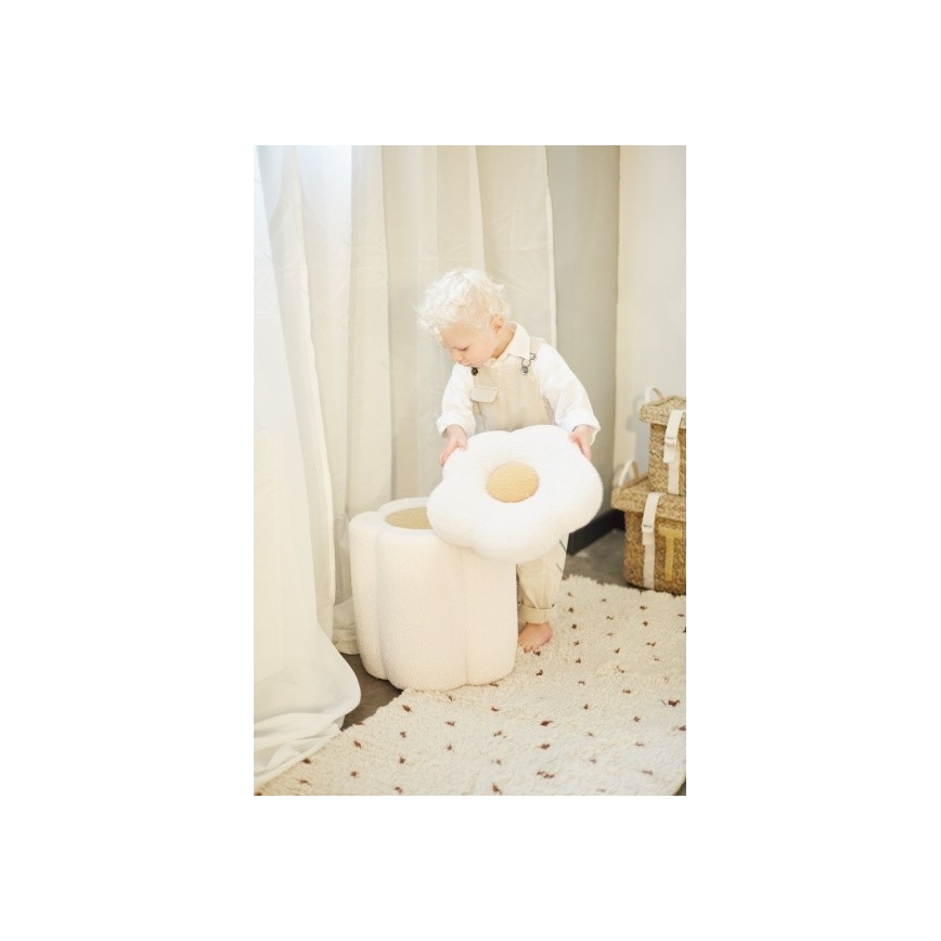 Childhome - Pufe FLOR diâmetro 35 cm creme