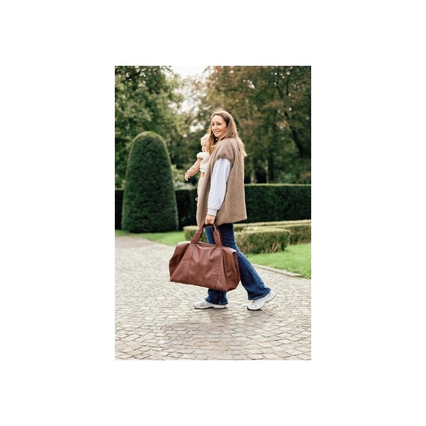 Childhome - Saco de muda da roupa MOMMY BAG LEATHER castanho