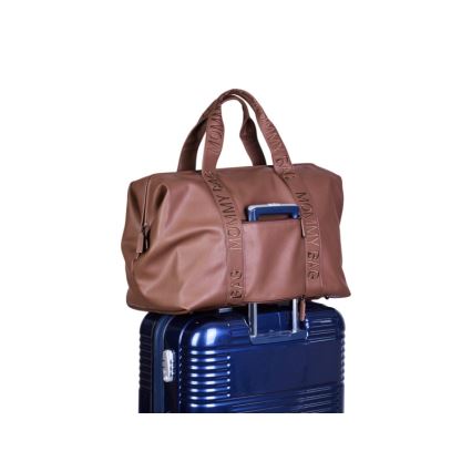 Childhome - Saco de muda da roupa MOMMY BAG LEATHER castanho