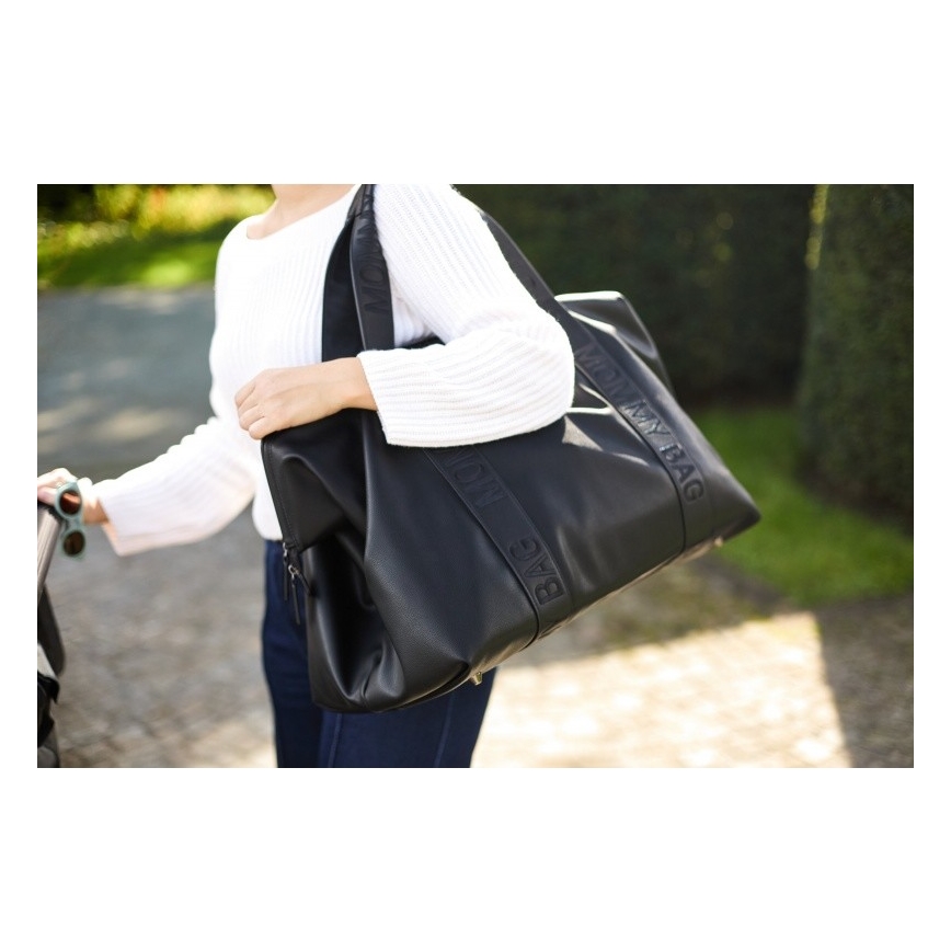 Childhome - Saco de muda da roupa MOMMY BAG LEATHER preto