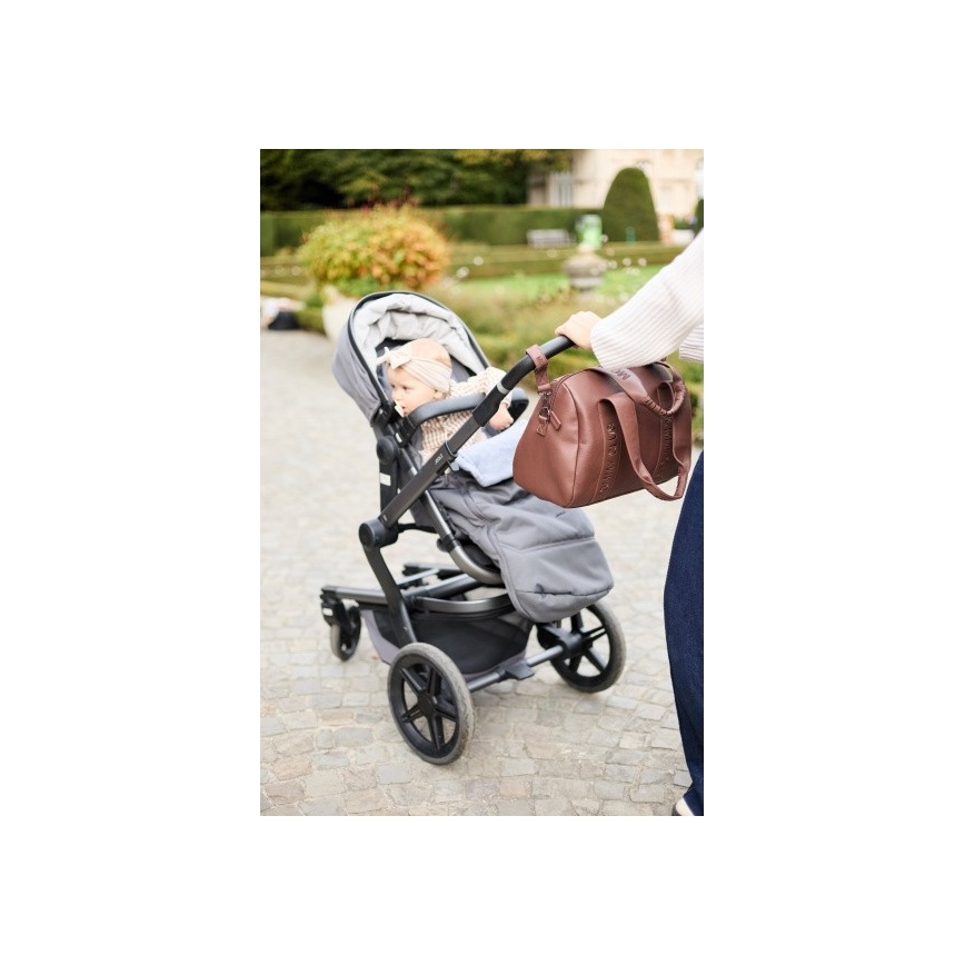 Childhome - Saco de muda da roupa MOMMY CLUB LEATHER castanho