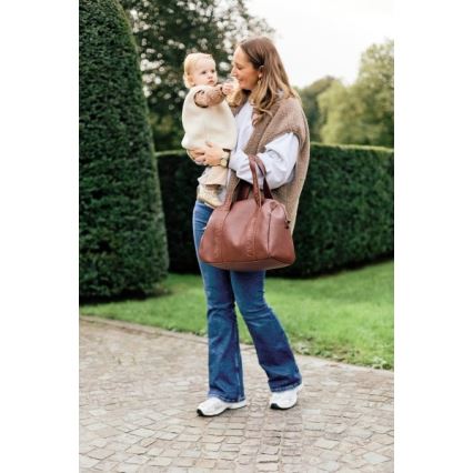 Childhome - Saco de muda da roupa MOMMY CLUB LEATHER castanho