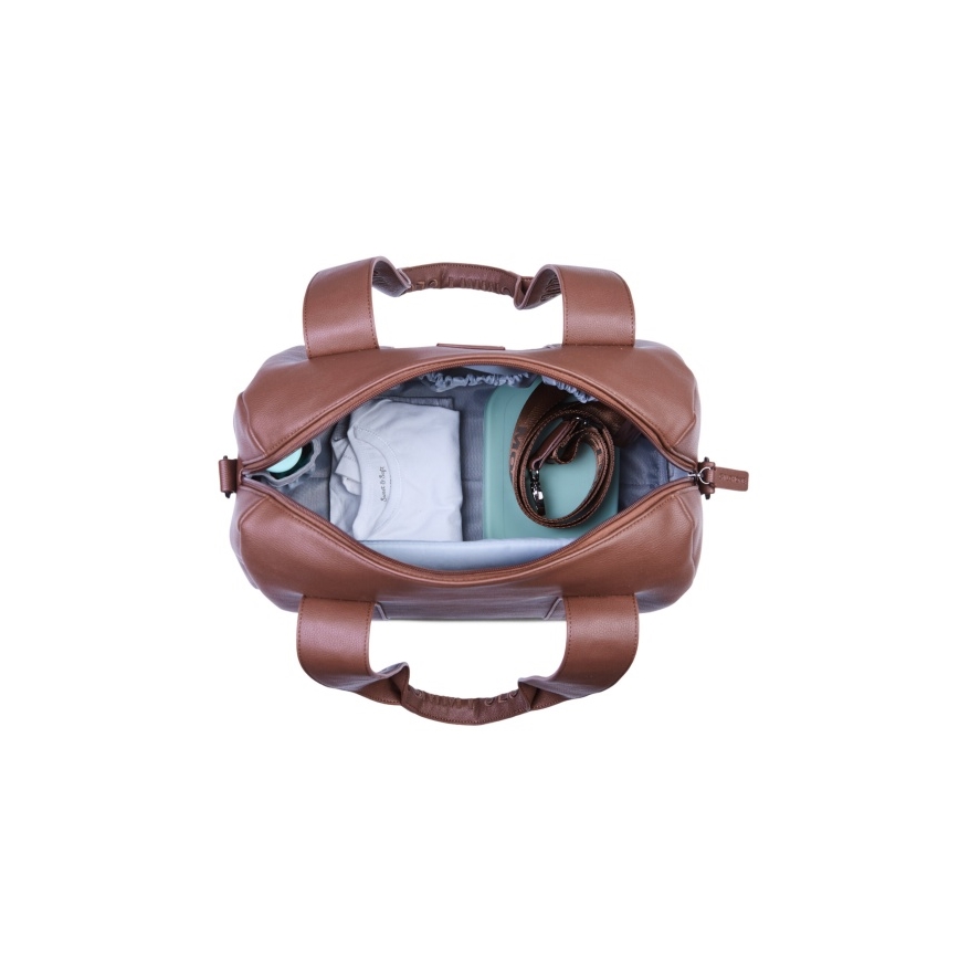 Childhome - Saco de muda da roupa MOMMY CLUB LEATHER castanho