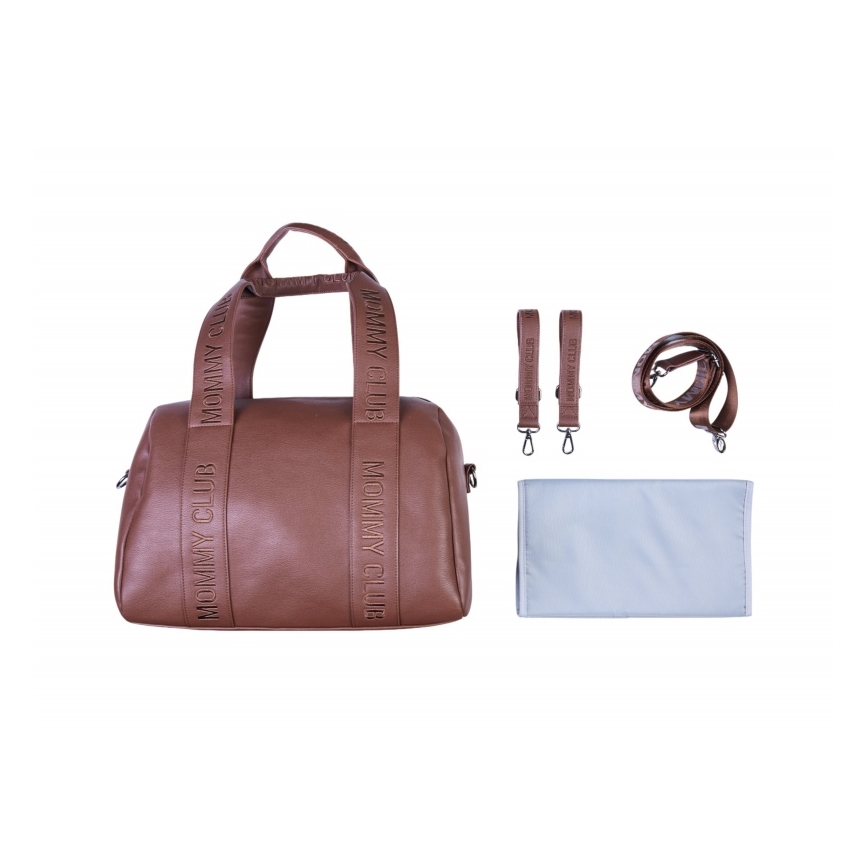 Childhome - Saco de muda da roupa MOMMY CLUB LEATHER castanho
