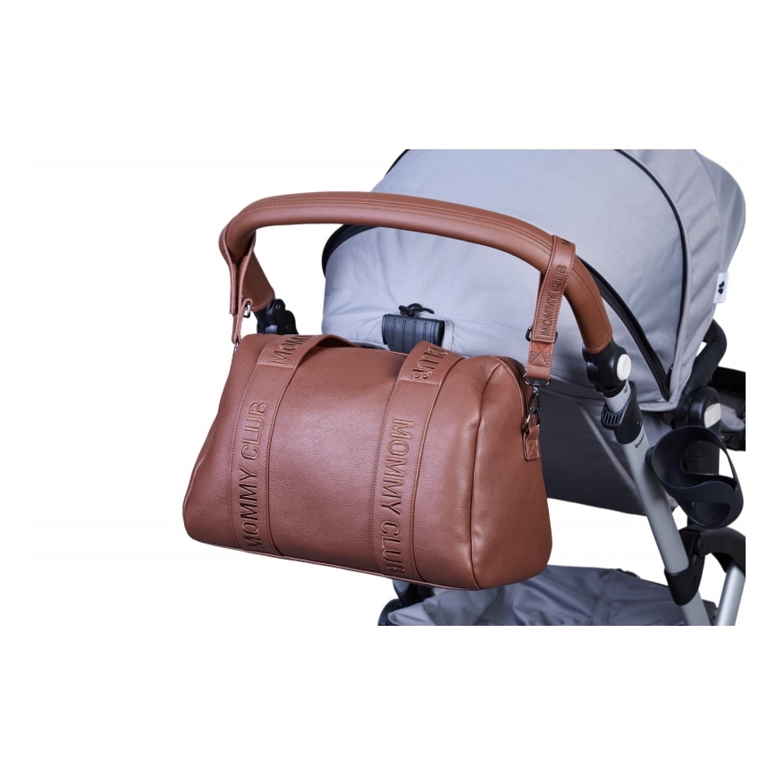 Childhome - Saco de muda da roupa MOMMY CLUB LEATHER castanho
