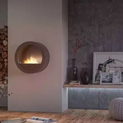 InFire - Lareira de parede BIO d. 70 cm 3kW preto