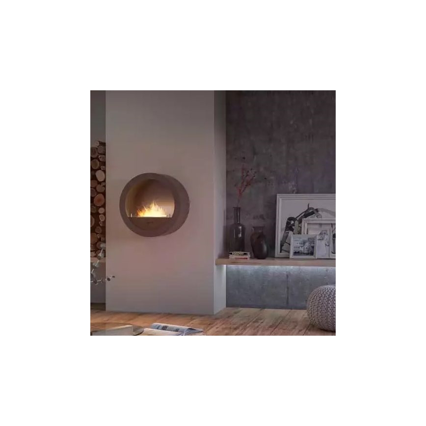 InFire - Lareira de parede BIO d. 70 cm 3kW preto