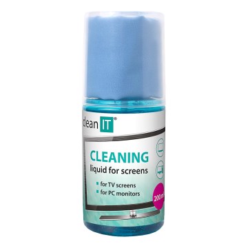 CLEAN IT CL-180 - Solução de limpeza para ecrãs com pano 200 ml