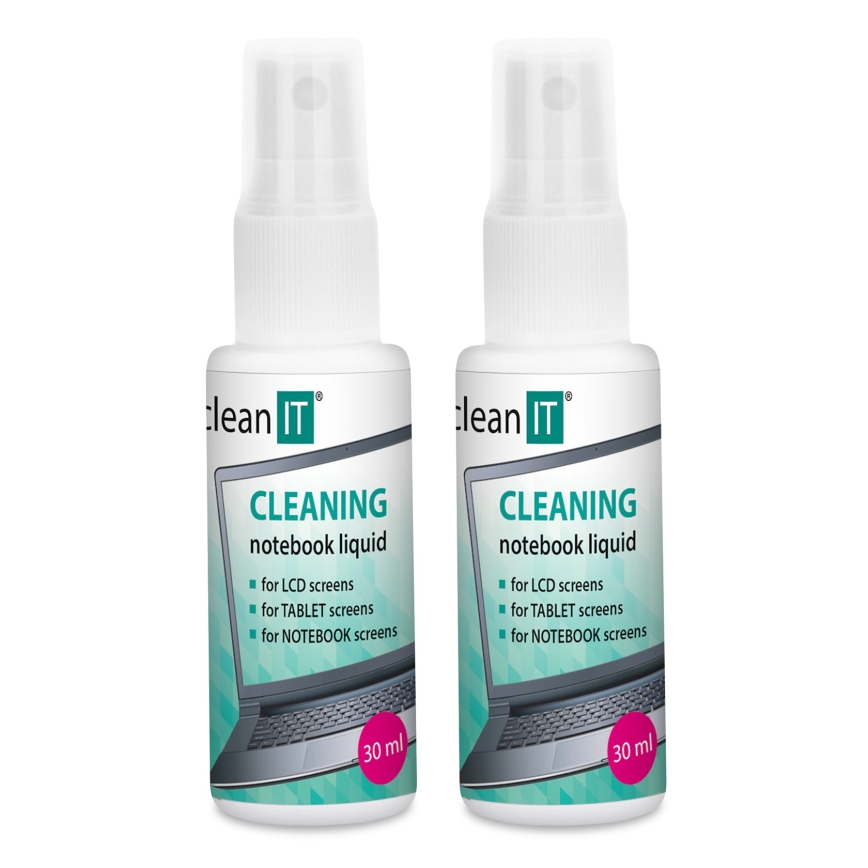 CLEAN IT CL-182 - Solução de limpeza de ecrã com pano 2x 30 mm