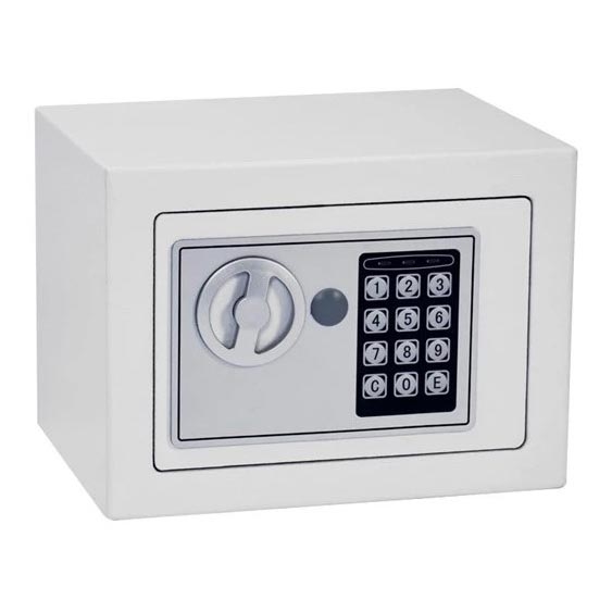 Cofre 4xAA 23x17 cm branco/cromado mate