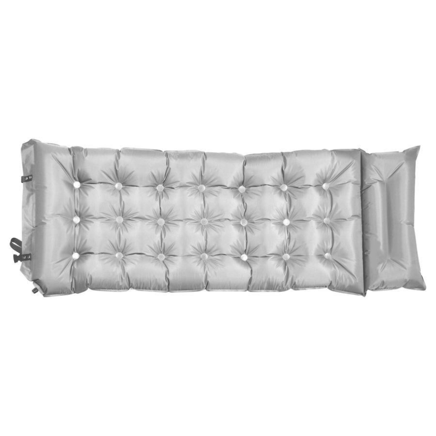 Colchão auto-insuflável com almofada 180x66 cm cinzento