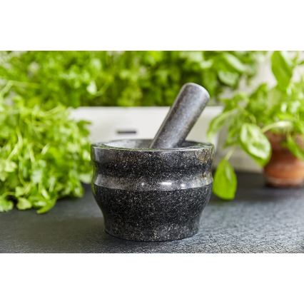 Cole&Mason - Almofariz de granito com pilão GRANITE diâmetro 18 cm granite/preto