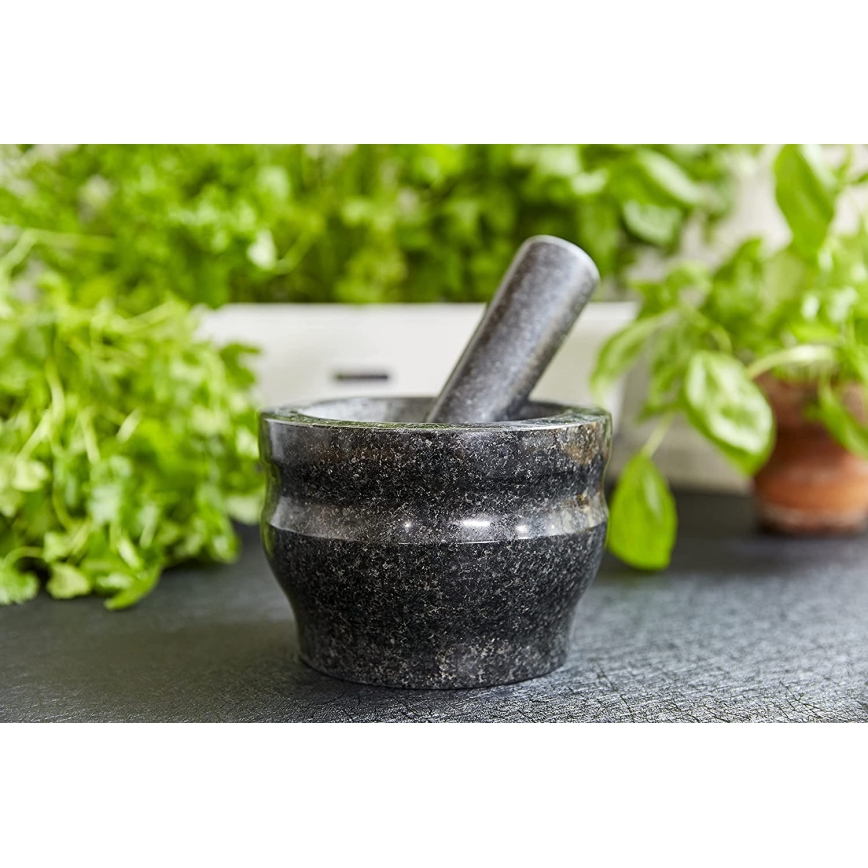 Cole&Mason - Almofariz de granito com pilão GRANITE diâmetro 18 cm granite/preto