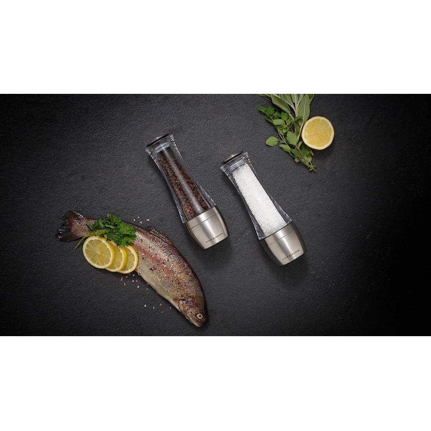 Cole&Mason - Conjunto de moedores de sal grosso e pimenta AMESBURY 2 pçs 19 cm