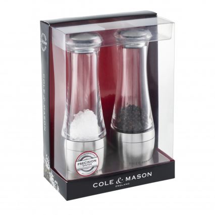 Cole&Mason - Conjunto de moedores de sal grosso e pimenta AMESBURY 2 pçs 19 cm
