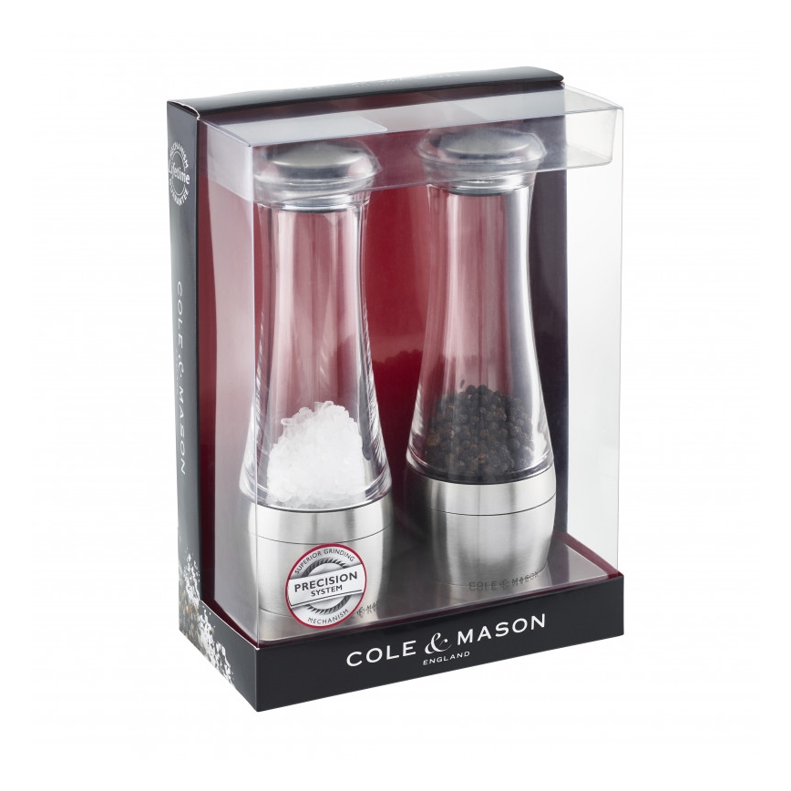 Cole&Mason - Conjunto de moedores de sal grosso e pimenta AMESBURY 2 pçs 19 cm