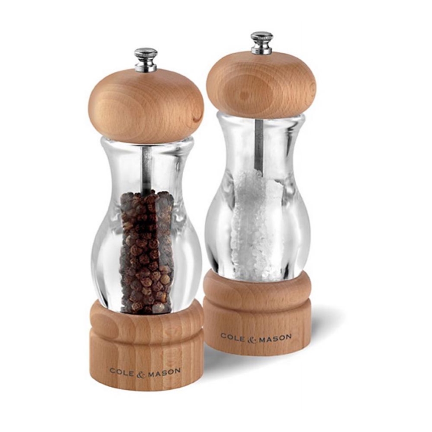 Cole&Mason - Conjunto de moedores de sal grosso e pimenta BEECH 2 pçs faia 16,5 cm