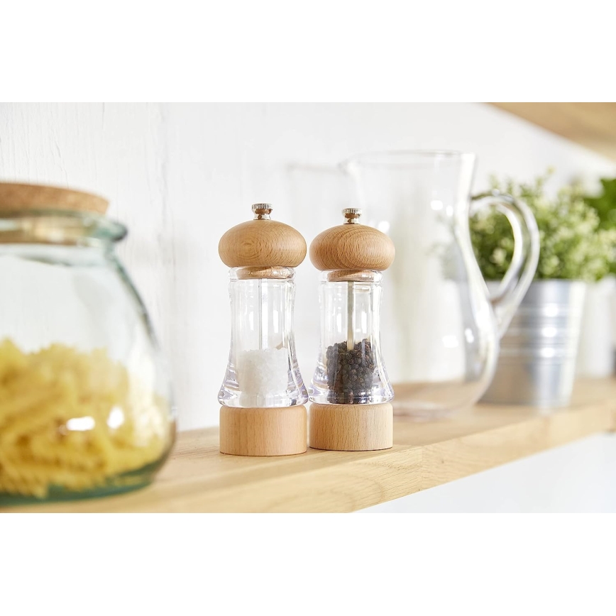 Cole&Mason - Conjunto de moedores de sal grosso e pimenta BEECH 2 pçs faia 16,5 cm