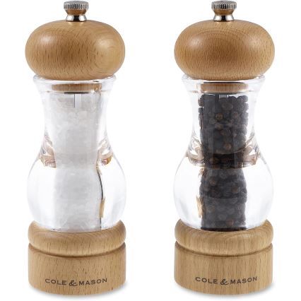 Cole&Mason - Conjunto de moedores de sal grosso e pimenta BEECH 2 pçs faia 16,5 cm