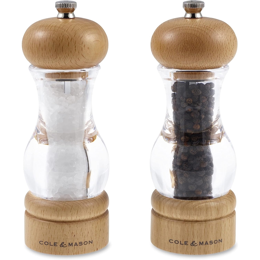 Cole&Mason - Conjunto de moedores de sal grosso e pimenta BEECH 2 pçs faia 16,5 cm