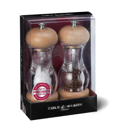 Cole&Mason - Conjunto de moedores de sal grosso e pimenta BEECH 2 pçs faia 16,5 cm