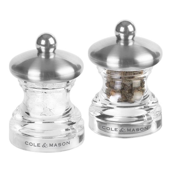 Cole&Mason - Conjunto de moedores de sal grosso e pimenta BUTTON 2 pçs 6,5 cm