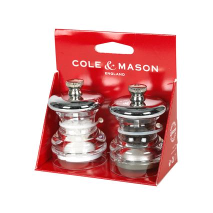 Cole&Mason - Conjunto de moedores de sal grosso e pimenta BUTTON 2 pçs 6,5 cm