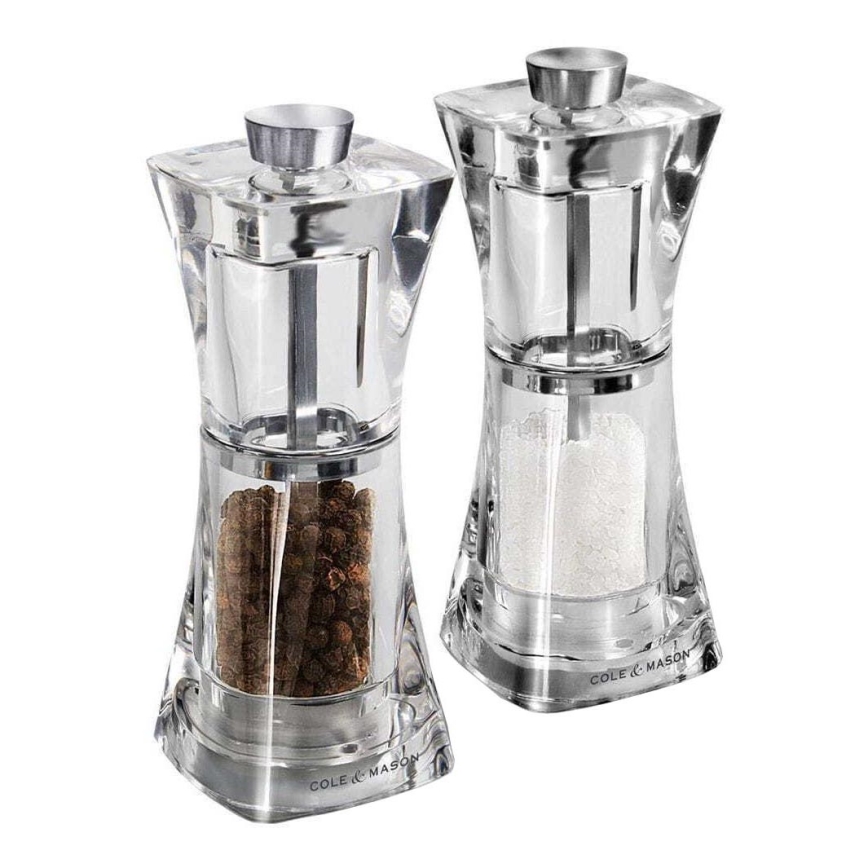 Cole&Mason - Conjunto de moedores de sal grosso e pimenta CRYSTAL 2 pçs 12,5 cm
