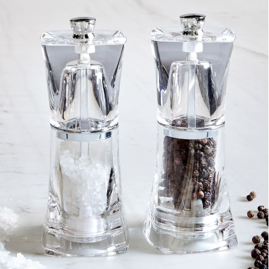 Cole&Mason - Conjunto de moedores de sal grosso e pimenta CRYSTAL 2 pçs 12,5 cm