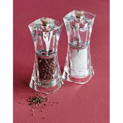 Cole&Mason - Conjunto de moedores de sal grosso e pimenta CRYSTAL 2 pçs 12,5 cm