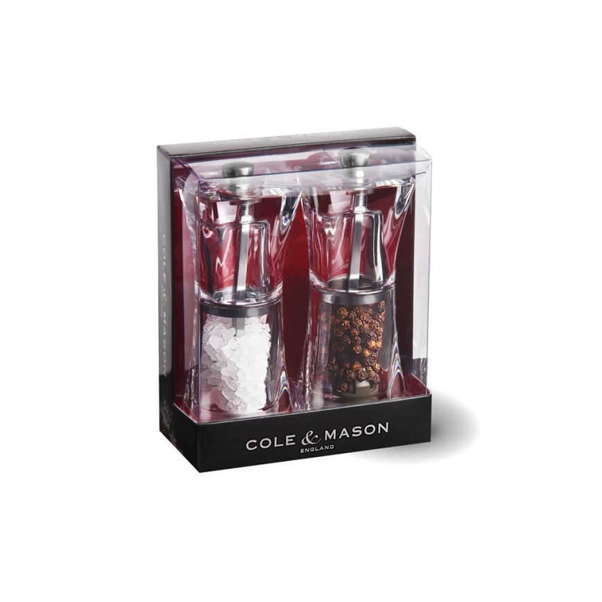 Cole&Mason - Conjunto de moedores de sal grosso e pimenta CRYSTAL 2 pçs 12,5 cm